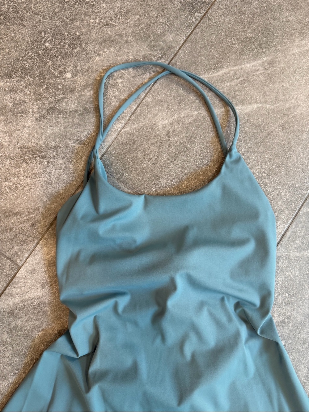 Amazon Scoop Neck Slip Dress in Dusty Blue - Picture 7 of 9